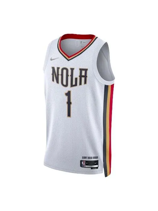 Майка Nike x NBA New Orleans Pelicans 21-22 Jerseys 'Zion Williamson 1' — изображение 1 из 4, белый/мульти