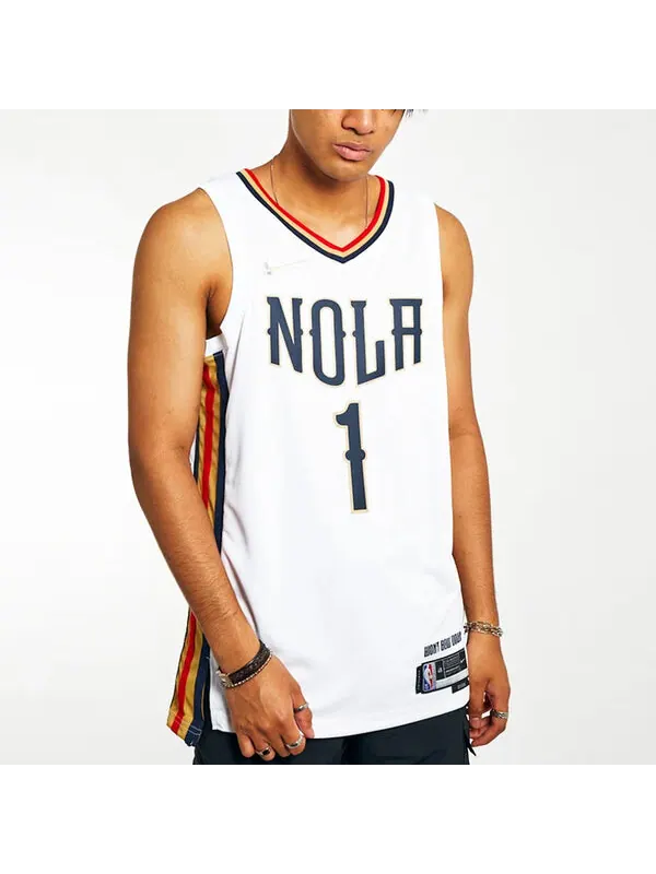 Майка Nike x NBA New Orleans Pelicans 21-22 Jerseys 'Zion Williamson 1' — изображение 4 из 4, белый/мульти