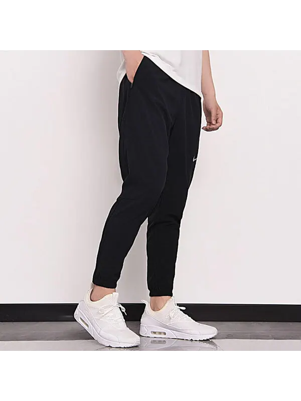 Брюки training thin and light breathable woven sports pants black Nike — изображение 4 из 4, черный