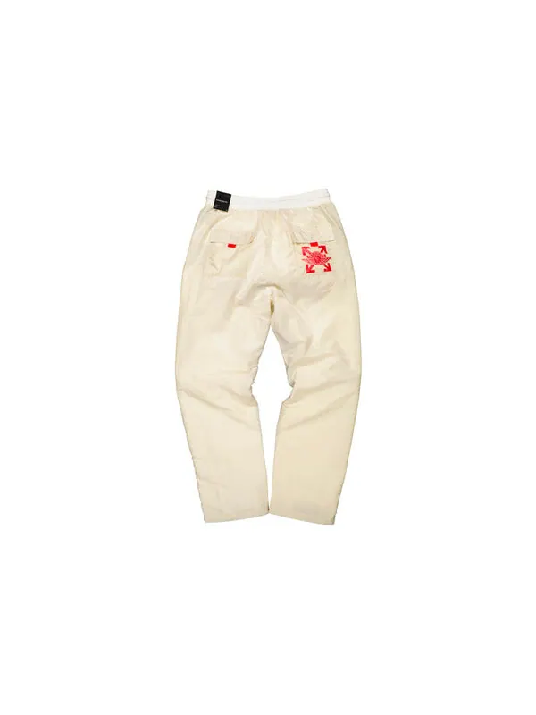 Брюки air jordan x logo printing sports long pants 'cream white' Off-White — изображение 2 из 4, белый