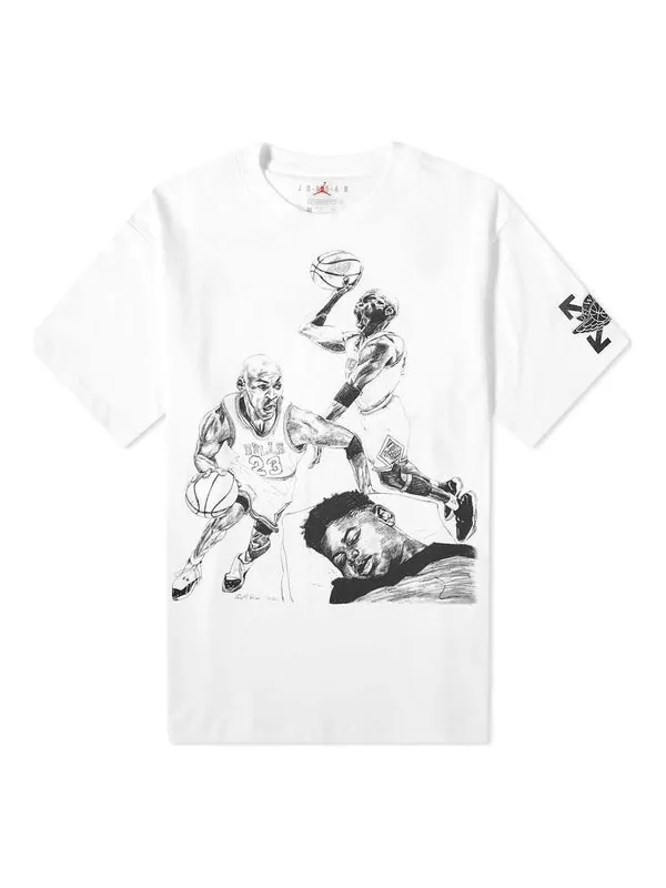 Футболка Air Jordan x Off-White Tee 'White' — изображение 1 из 4, белый