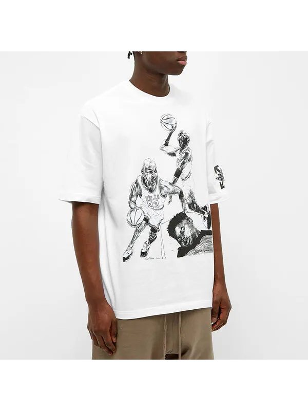 Футболка Air Jordan x Off-White Tee 'White' — изображение 2 из 4, белый