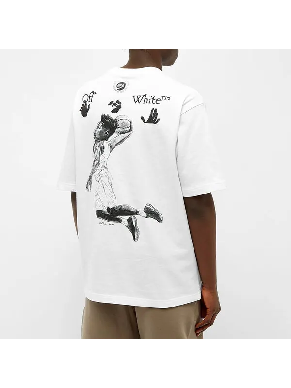 Футболка Air Jordan x Off-White Tee 'White' — изображение 4 из 4, белый