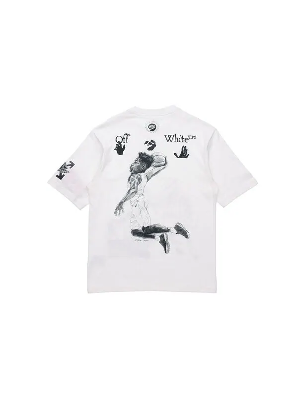 Футболка Air Jordan Brand x OFF-WHITE MJ T-Shirt Asia Sizing 'White' — изображение 2 из 4, белый