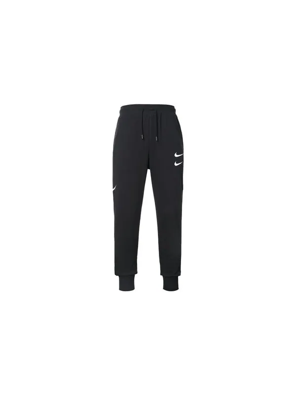 Спортивные штаны Nike Mens Swoosh Embroidered Double- Hook Casual Sports Pants Black — изображение 2 из 4, черный