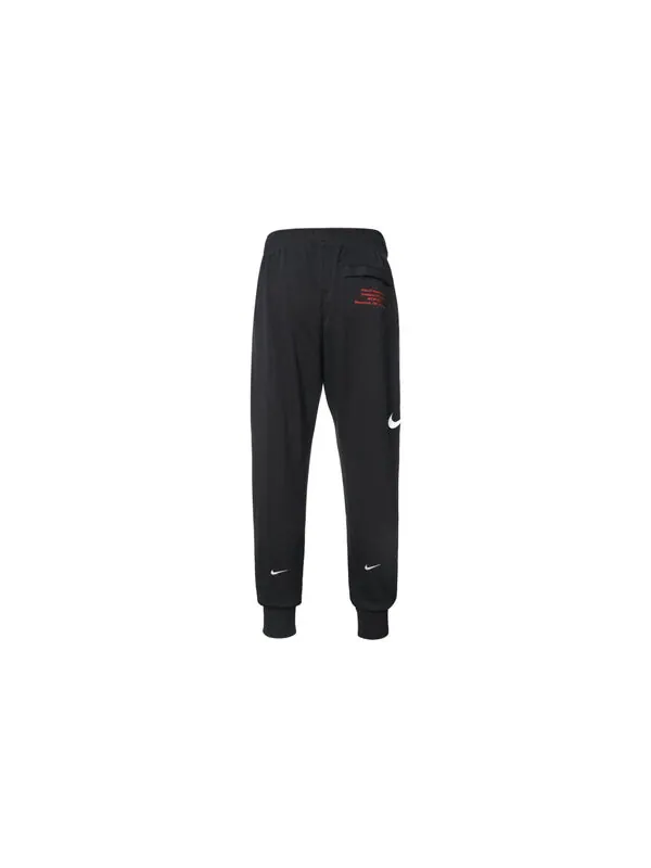 Спортивные штаны Nike Mens Swoosh Embroidered Double- Hook Casual Sports Pants Black — изображение 3 из 4, черный