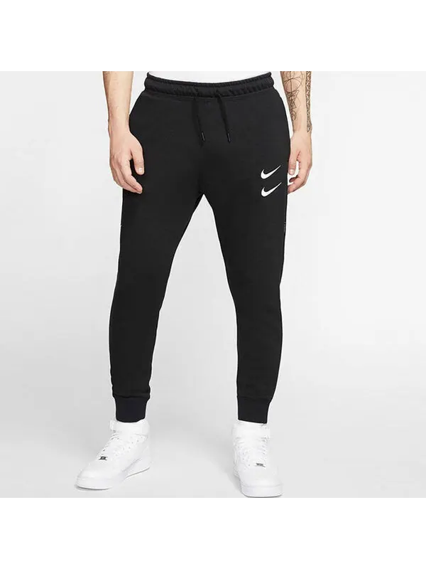 Спортивные штаны Nike Mens Swoosh Embroidered Double- Hook Casual Sports Pants Black — изображение 4 из 4, черный