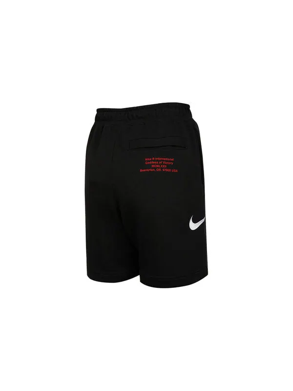 Шорты swoosh французский трикотаж короткие алфавитный принт повседневные спортивные шорты Nike — изображение 2 из 4, черный