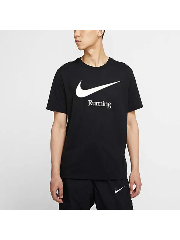 Футболка dri-fit logo printing sports quick dry short sleeve black Nike — изображение 3 из 4, черный