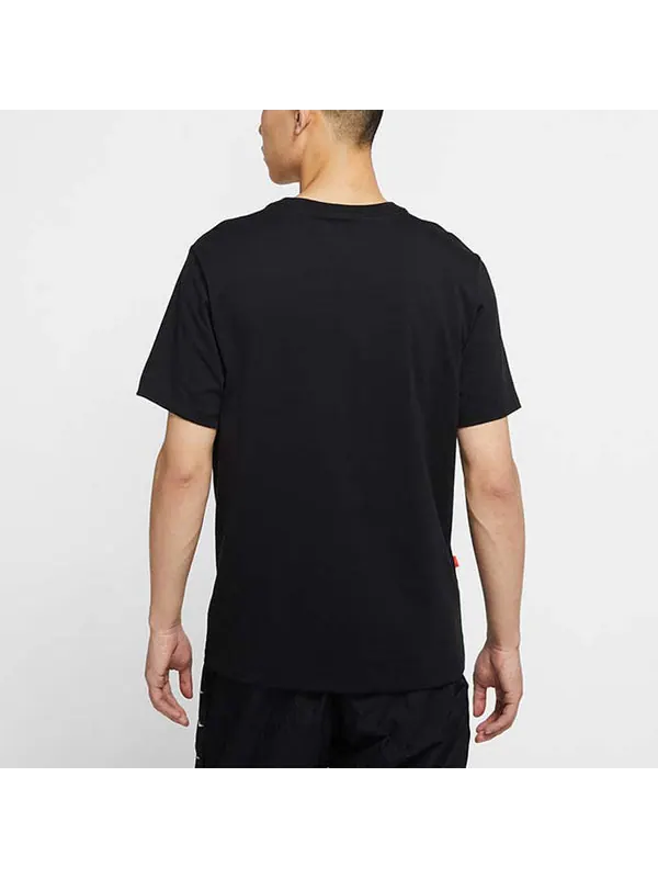 Футболка dri-fit logo printing sports quick dry short sleeve black Nike — изображение 4 из 4, черный