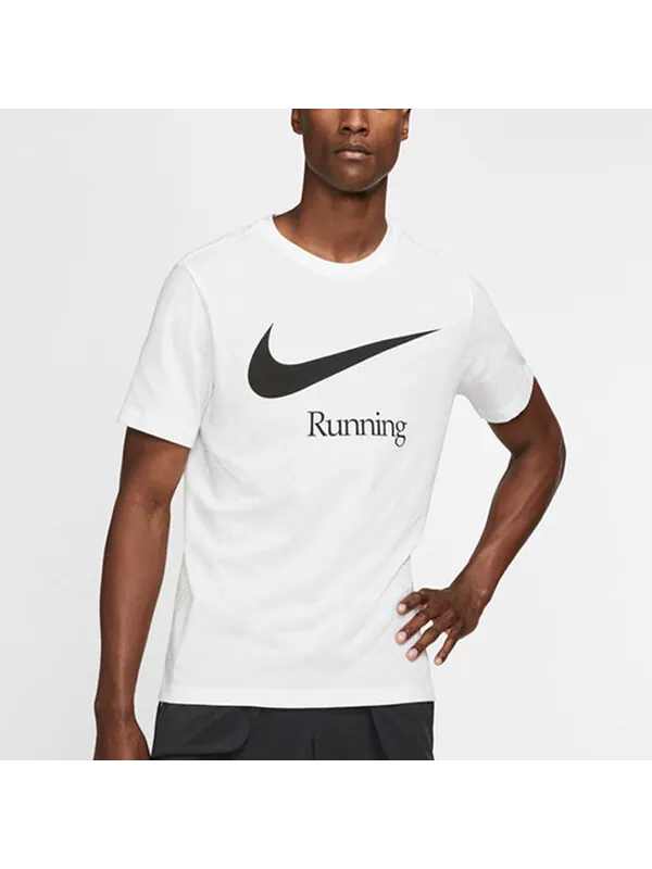 Футболка dri-fit logo printing sports quick dry short sleeve white Nike — изображение 3 из 4, белый