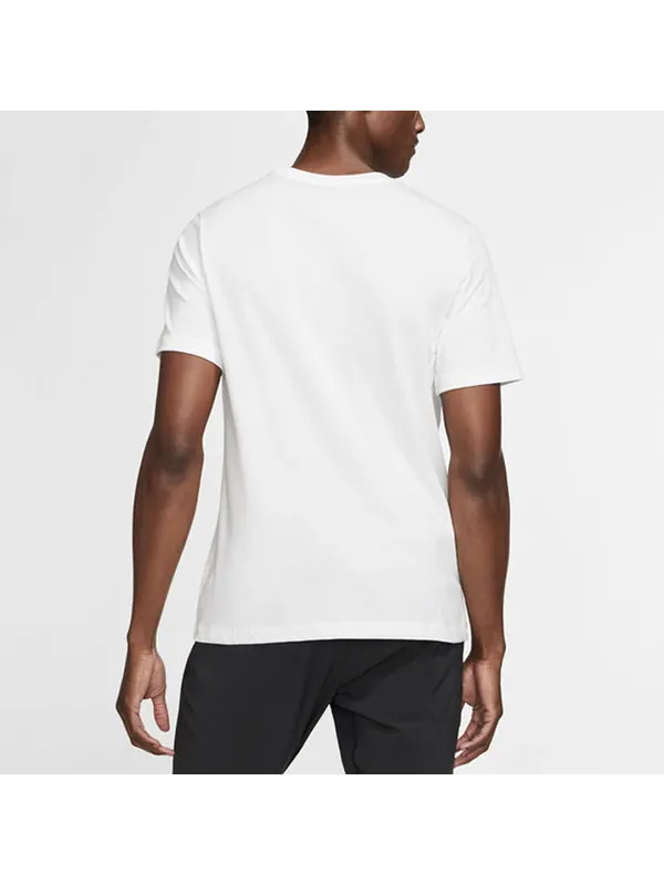 Футболка dri-fit logo printing sports quick dry short sleeve white Nike — изображение 4 из 4, белый