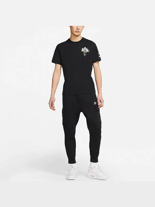 Футболка sportswear print casual sports short sleeve black Nike — изображение 3 из 4, черный