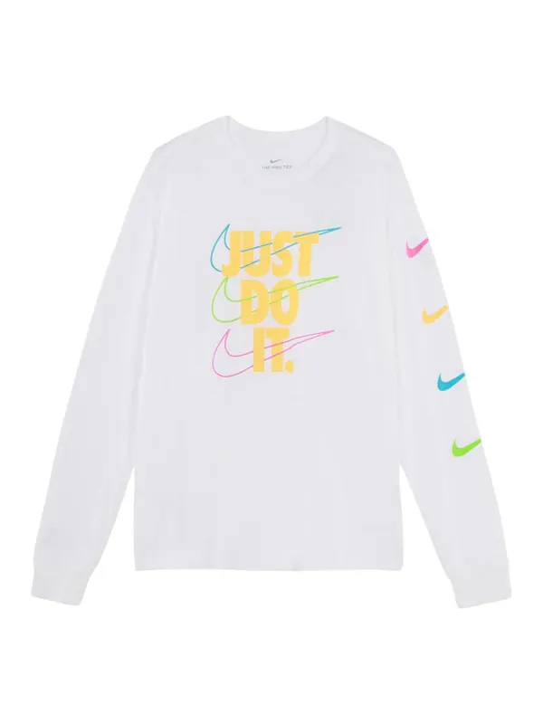 Футболка mens brandmarks jdi casual sportslong sleeve white Nike — изображение 1 из 4, белый