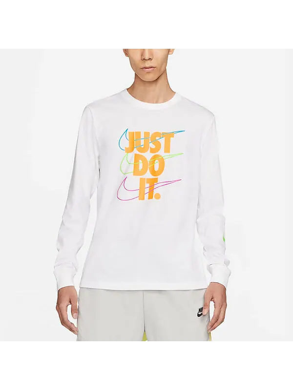 Футболка mens brandmarks jdi casual sportslong sleeve white Nike — изображение 3 из 4, белый