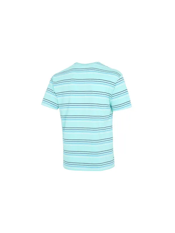 Футболка men's sportswear embroidered logo stripe loose knit sports short sleeve blue green t-shirt Nike — изображение 2 из 4