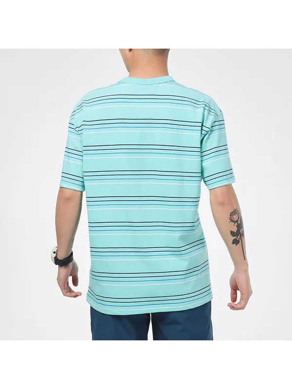 Футболка men's sportswear embroidered logo stripe loose knit sports short sleeve blue green t-shirt Nike — изображение 4 из 4