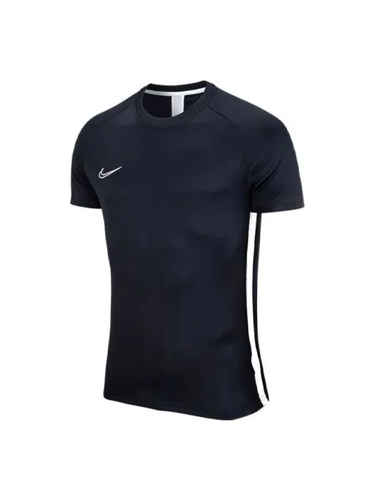 Футболка Men's Nike DRI-FIT Solid Color Logo Sports Breathable Round Neck Short Sleeve Black T-Shirt — изображение 1 из 2