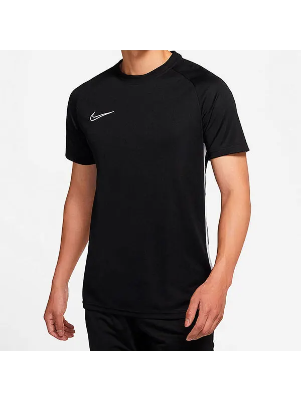 Футболка Men's Nike DRI-FIT Solid Color Logo Sports Breathable Round Neck Short Sleeve Black T-Shirt — изображение 2 из 2