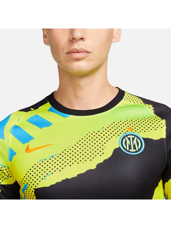 Футболка dri fit inter milan предматчевая футбольная майка Nike — изображение 3 из 3, желтый/черный/мульти