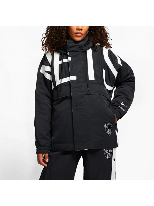 Куртка x ambush nba collection nets jacket 'black' Nike — изображение 4 из 4, черный/белый