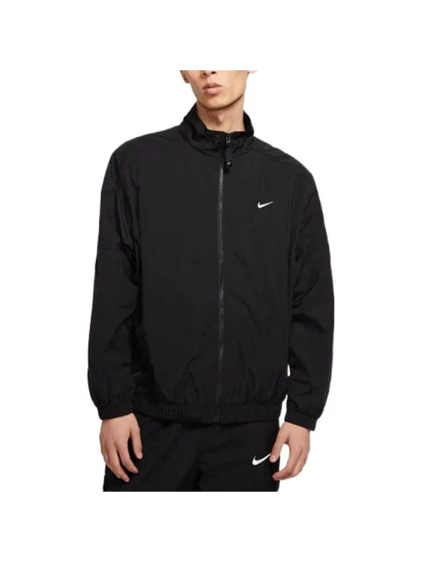 Куртка Men's Nike Lab Track Stand Collar Solid Color Logo Casual Jacket Black — изображение 4 из 4, мульти