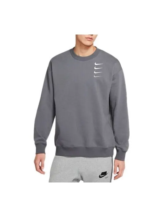 Толстовка Nike French Terry Swoosh Gradient Round Neck Pullover Iron gray — изображение 1 из 3, серый