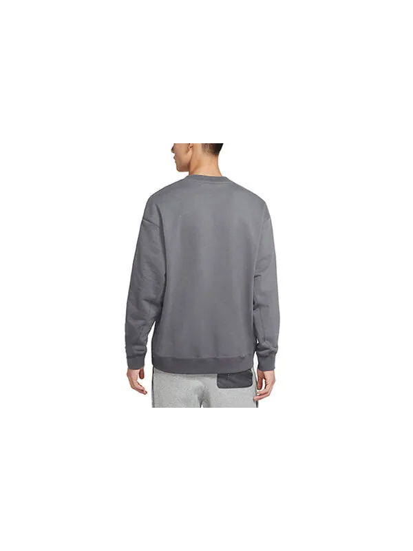 Толстовка Nike French Terry Swoosh Gradient Round Neck Pullover Iron gray — изображение 2 из 3, серый