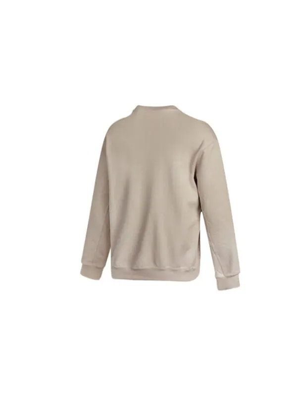 Толстовка Nike French Terry Swoosh Embroidered Round Neck Sports Pullover Couple Style light grey — изображение 2 из 4
