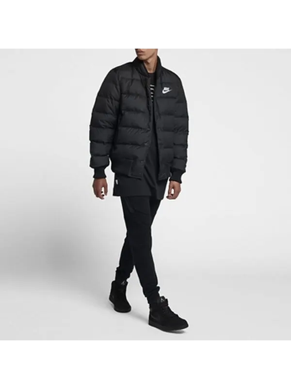 Пуховик Nike Stay Warm Windproof Short Stand Collar Athleisure Casual Sports Down Jacket Black — изображение 3 из 3, черный