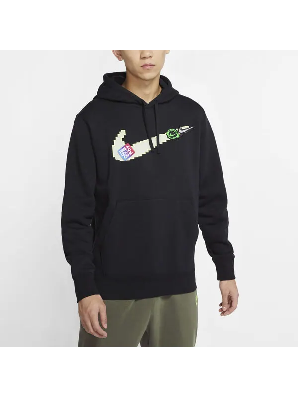 Толстовка Nike Sportswear Club Fleece Casual Sports Fleece Lined Black — изображение 3 из 4, черный