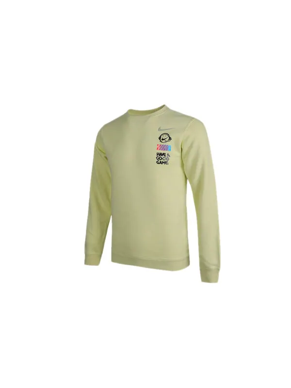 Толстовка Nike Sportswear Club Fleece Round Collar Male Orange Green — изображение 3 из 4, зеленый