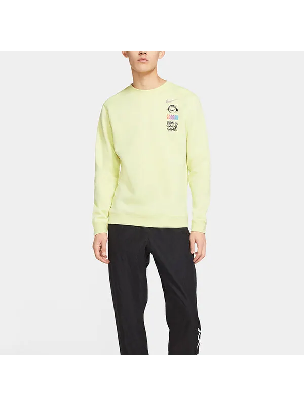 Толстовка Nike Sportswear Club Fleece Round Collar Male Orange Green — изображение 4 из 4, зеленый