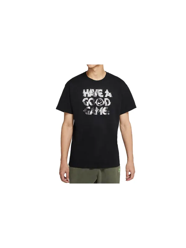 Футболка sportswear max 90 printed round collar casual short sleeved male black Nike — изображение 3 из 4, черный