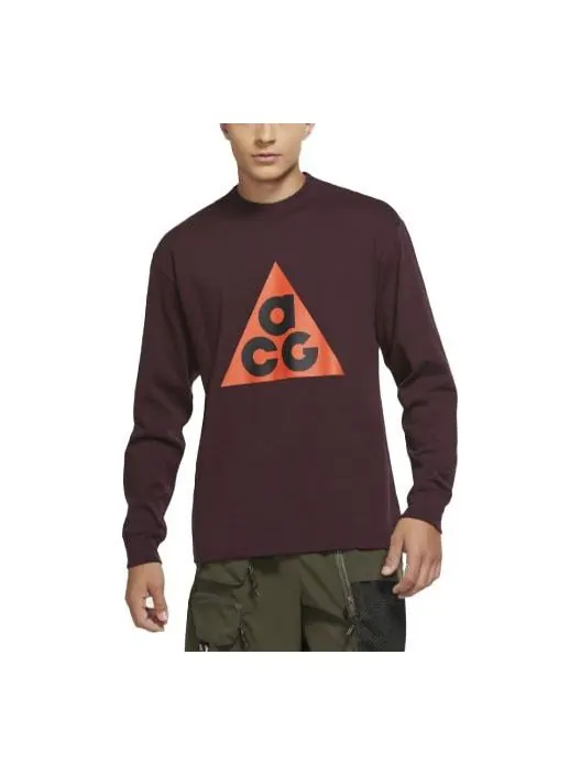Футболка men's acg round neck long sleeves red t-shirt Nike — изображение 1 из 3, красный
