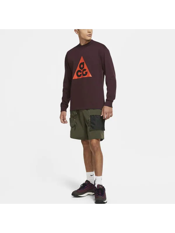 Футболка men's acg round neck long sleeves red t-shirt Nike — изображение 3 из 3, красный