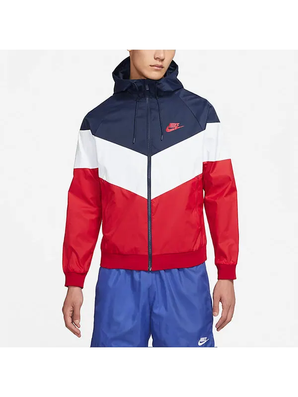 Куртка Nike Sportswear Windrunner Casual hooded track Jacket Navy Blue Dark — изображение 4 из 4, темный