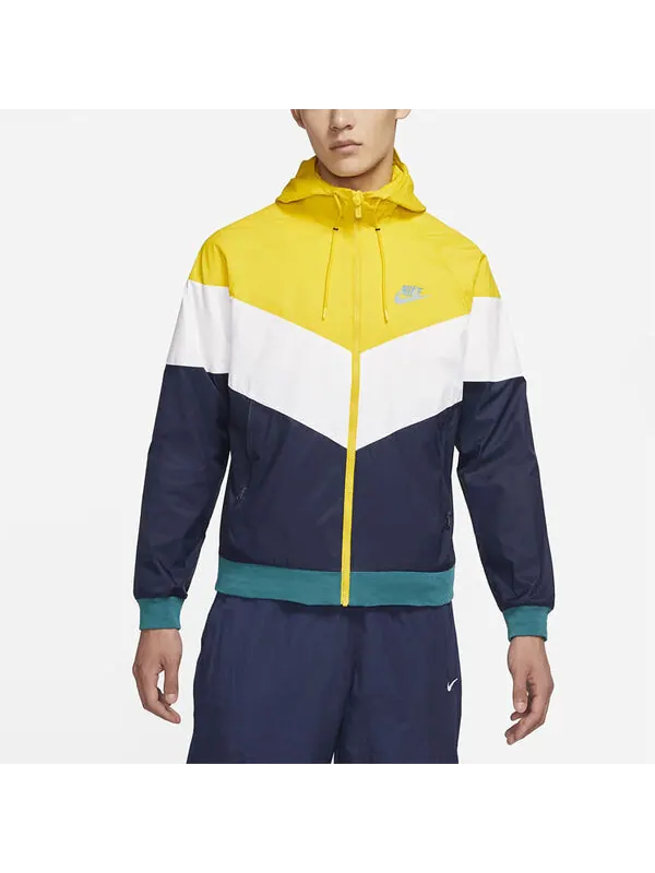 Куртка Nike Sportswear Windrunner Colorblock Casual hooded track Jacket Yellow — изображение 4 из 4, желтый