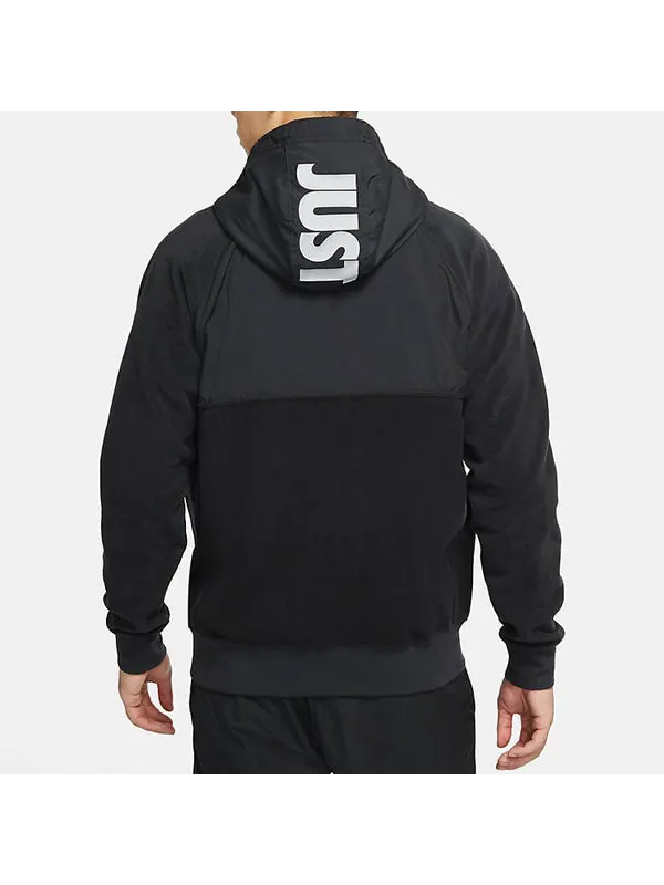 Толстовка Nike Sportswear Casual Sports Splicing Pullover Fleece Lined Black — изображение 3 из 3, черный