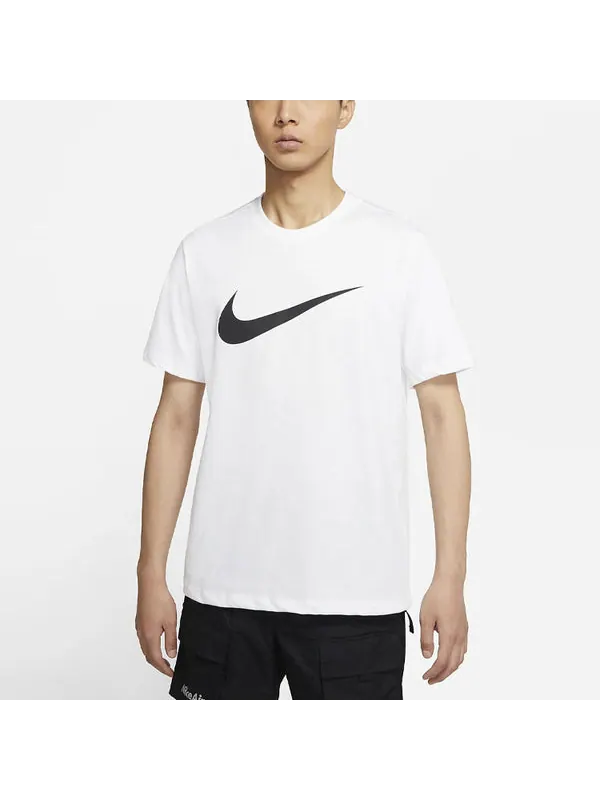 Футболка men's as nsw tee icon swoosh casual sports round neck short sleeve white t-shirt Nike — изображение 3 из 4, белый