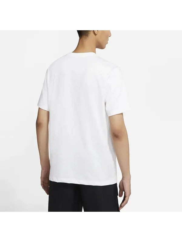 Футболка men's as nsw tee icon swoosh casual sports round neck short sleeve white t-shirt Nike — изображение 4 из 4, белый