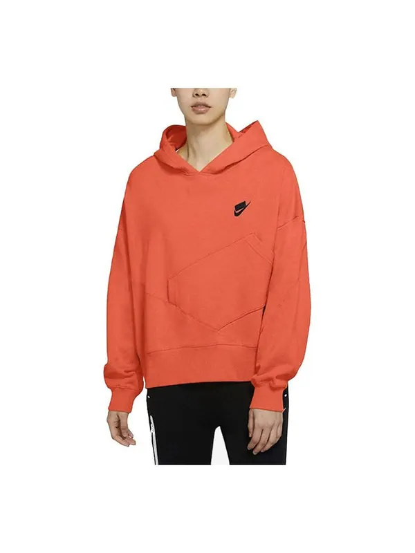 Свитер irregular hooded hedging hoodie orange Nike — изображение 1 из 2, оранжевый