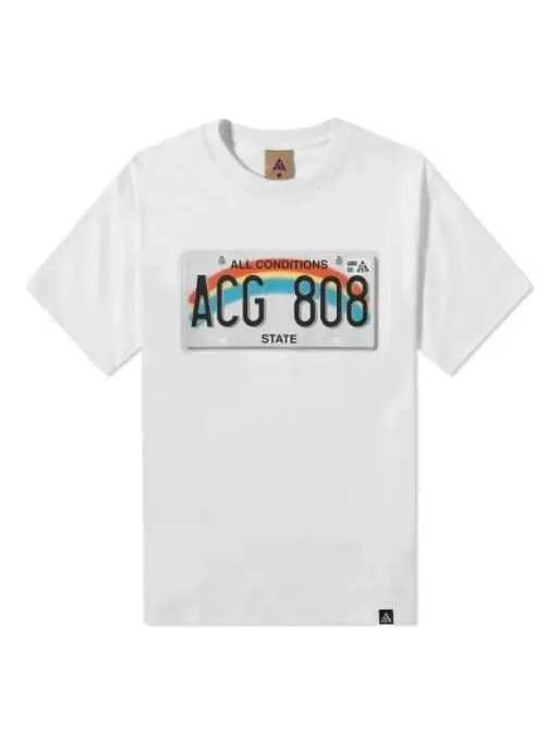 Футболка acg номерной знак короткий рукав футболка Nike — изображение 1 из 2, белый/мульти