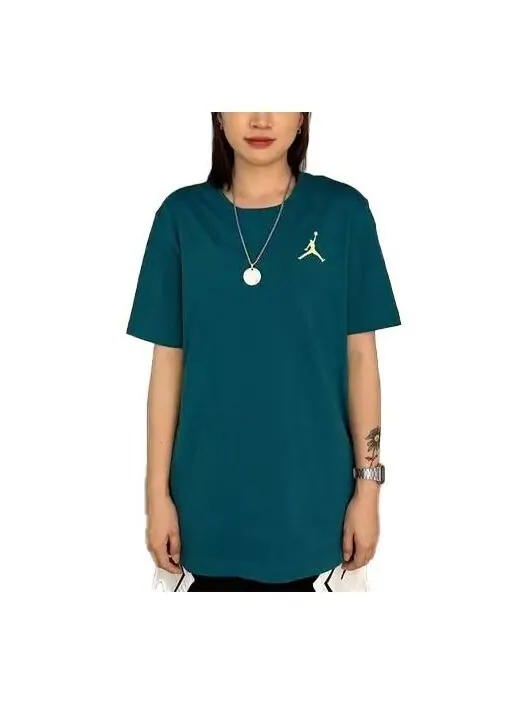 Футболка Air Jordan Jumpman Embroidered Sportswear T-Shirt 'Green' — изображение 1 из 2, зеленый