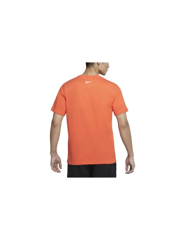 Футболка dri fit jdi с круглым вырезом спортивные трикотажные беговые с коротким рукавом Nike — изображение 2 из 3, оранжевый