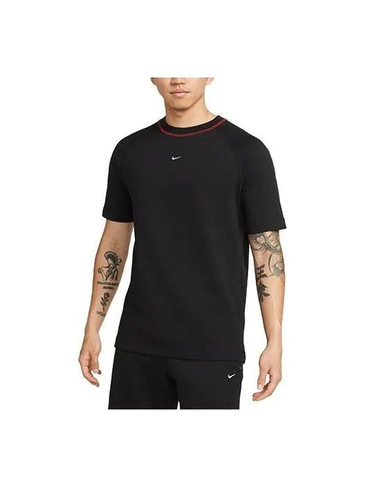 Футболка Nike Solid Color Breathable Soccer/Football Cotton Knit Loose Short Sleeve Black — изображение 1 из 3, мульти