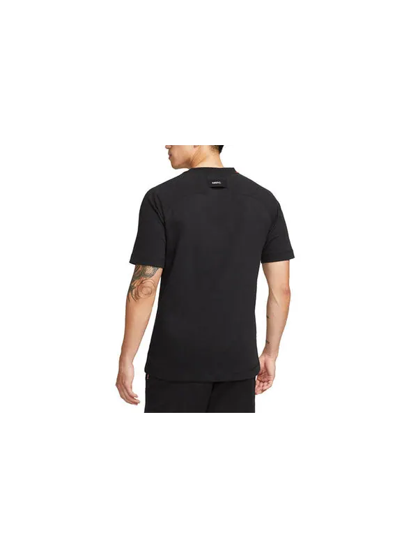 Футболка Nike Solid Color Breathable Soccer/Football Cotton Knit Loose Short Sleeve Black — изображение 2 из 3, мульти