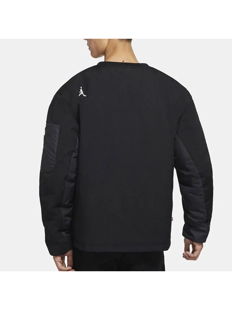 Пуловер Air Jordan 23 Engineered Contrast Color Stitching Round Neck с утеплителем — изображение 5 из 5, черный