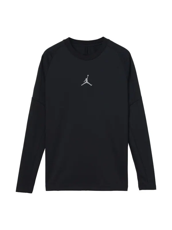 Футболка Air Jordan DRI-FIT Logo Printing Round Neck Sports Pullover Long Sleeves Black — изображение 1 из 4, черный