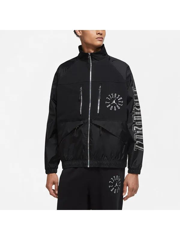 Куртка Air Jordan Printing Casual Training Lightweight Jacket Black — изображение 3 из 4, черный